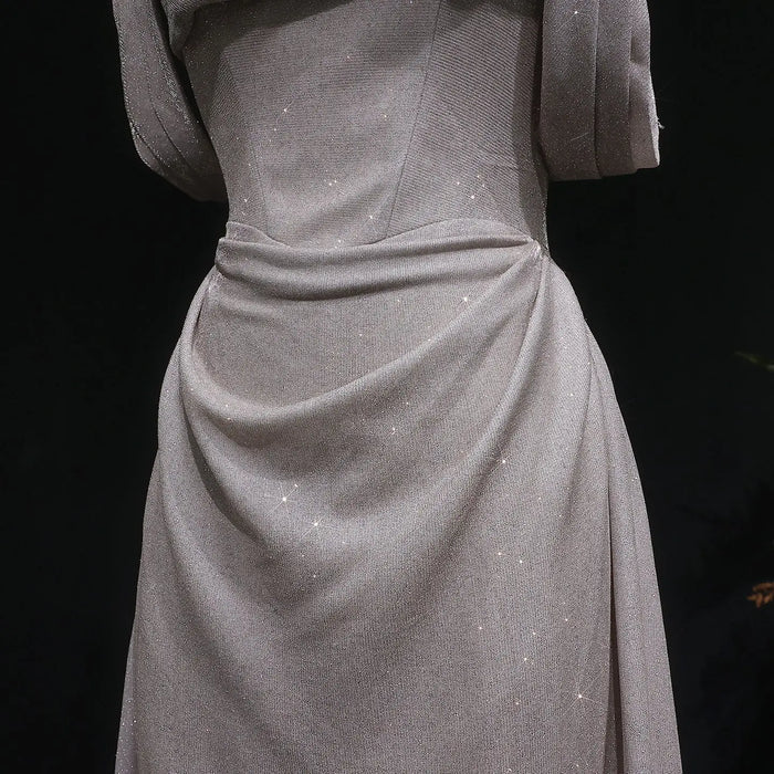 Off The Shoulder Formal Khaki Prom Dress Gown SH628 Sheer Fairy