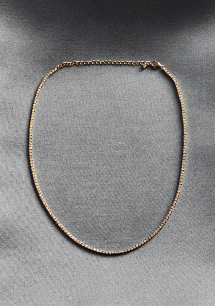 Palais Fine Tennis Necklace - Gold - Jewellery - Saint Valentine