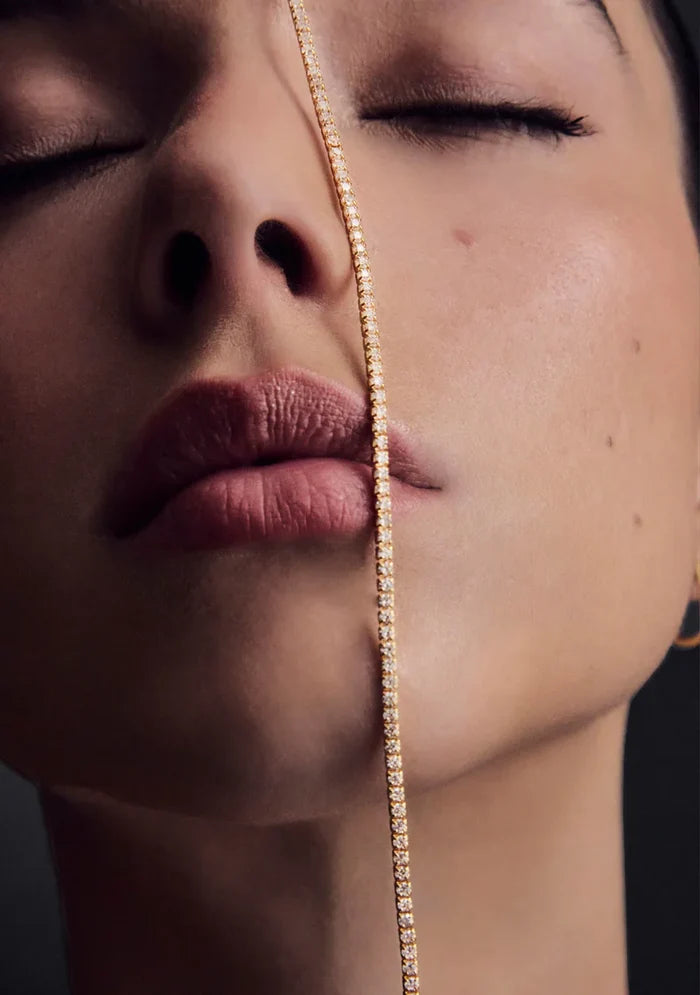Palais Fine Tennis Necklace - Gold - Jewellery - Saint Valentine