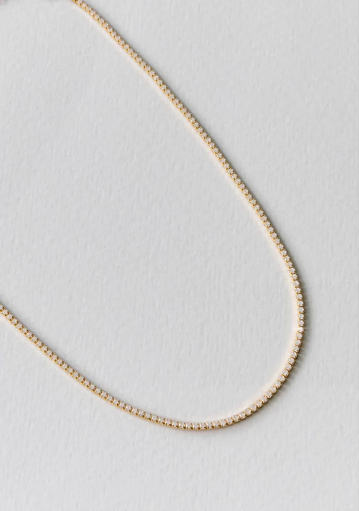 Palais Fine Tennis Necklace - Gold - Jewellery - Saint Valentine