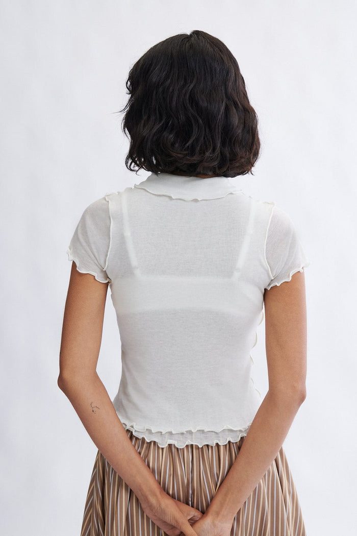 Eliza Faulkner Designs Inc. Percy Microknit Top Off White
