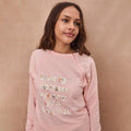 Pink Life is Tough long sleeve accessible t-shirt with motif print and concealed zips for treatment access.