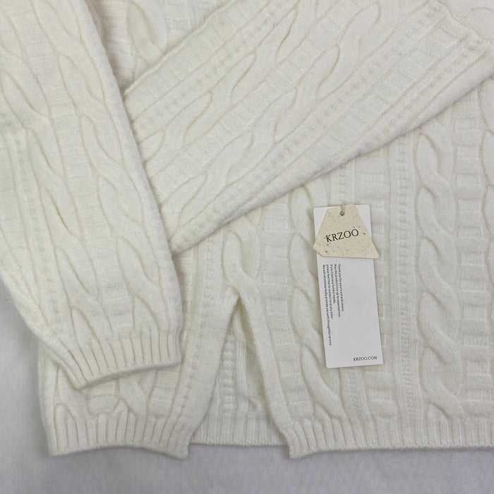 Plaid round-neck pullover sweater