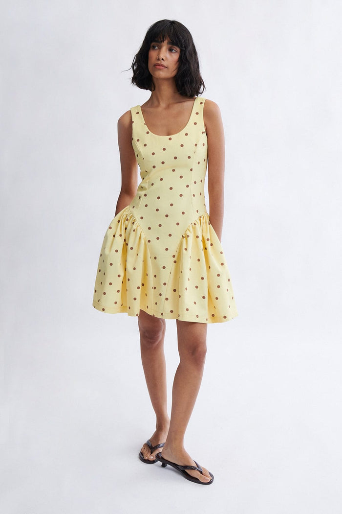 Eliza Faulkner Designs Inc. Poppy Dress Yellow Polka Dot