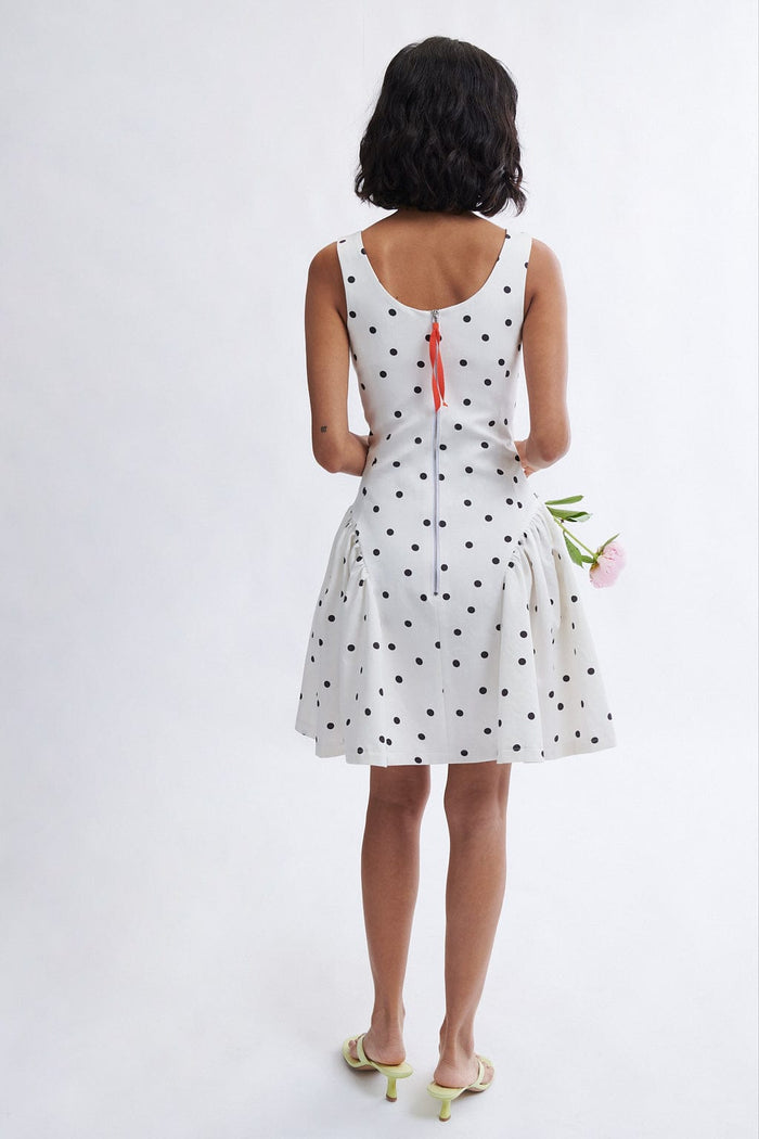 Eliza Faulkner Designs Inc. Poppy Dress White Polka Dot