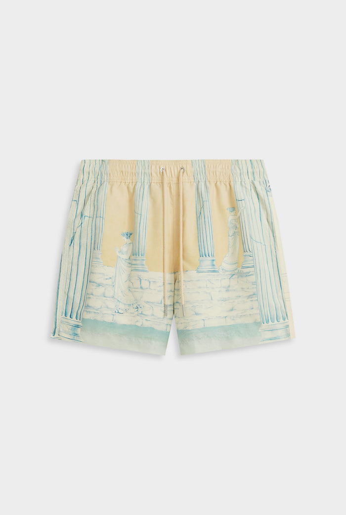 Venroy Printed Swim Short - Ancient Greek Orange Sunset