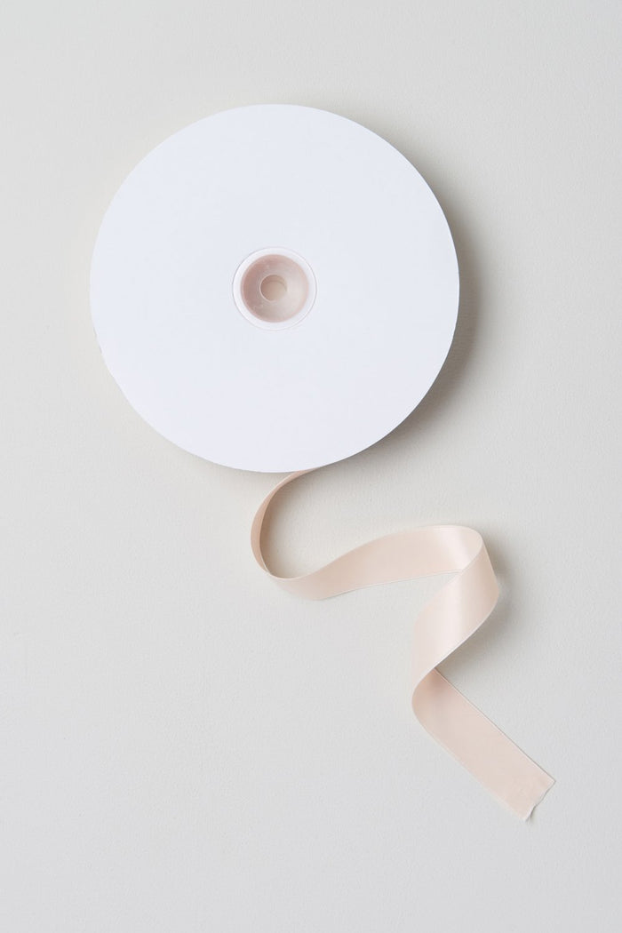 Pink satin Bloch Ribbon 22mm flatlay roll