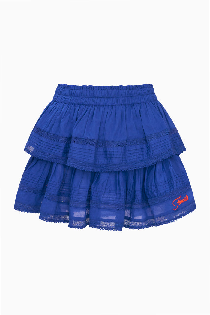Ruffle Mini Skirt - GATOR BLUE