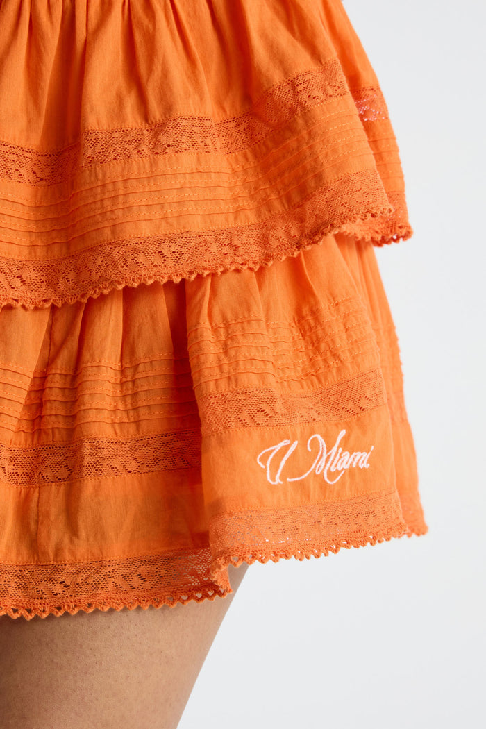 Ruffle Mini Skirt - MIAMI ORANGE