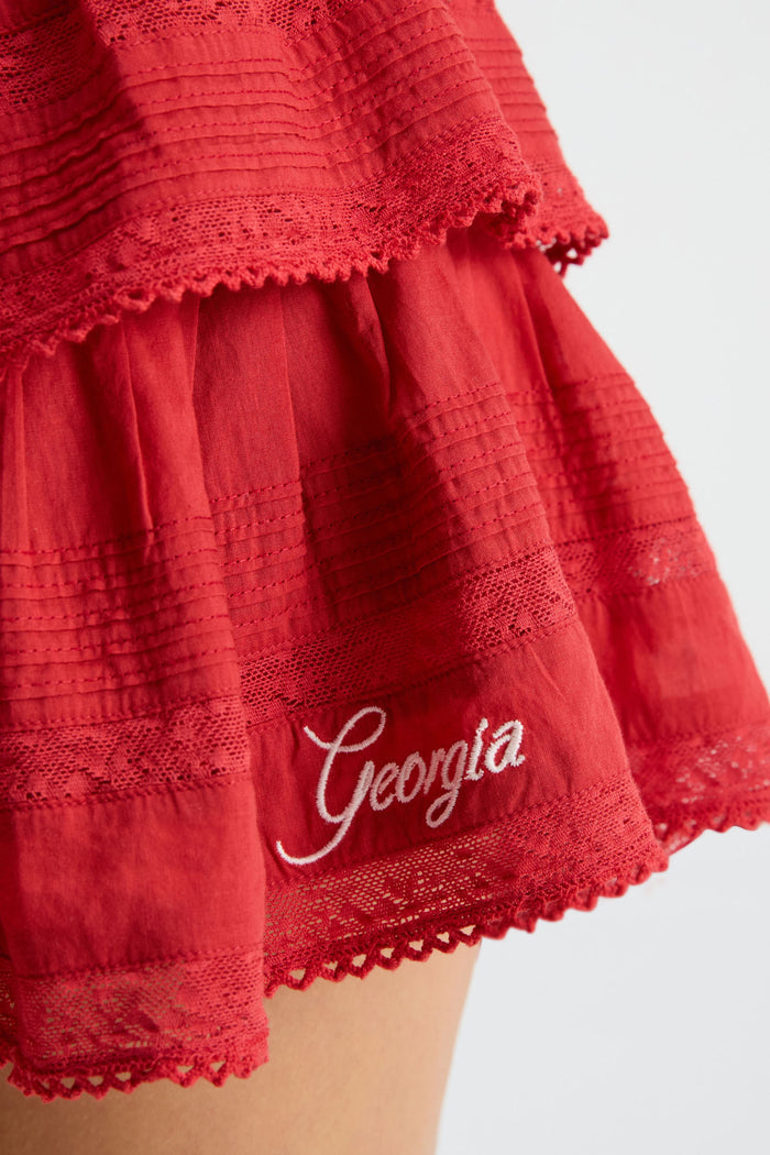 Ruffle Mini Skirt - UGA RED