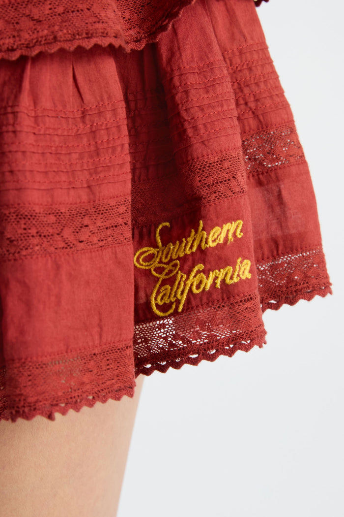Ruffle Mini Skirt - USC CARDINAL