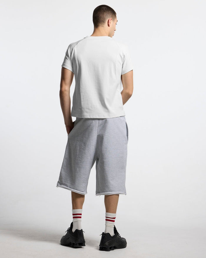 RUN CLUB TEE WHITE - white fitted sport tee, back view on male model - Cold Culture #man
