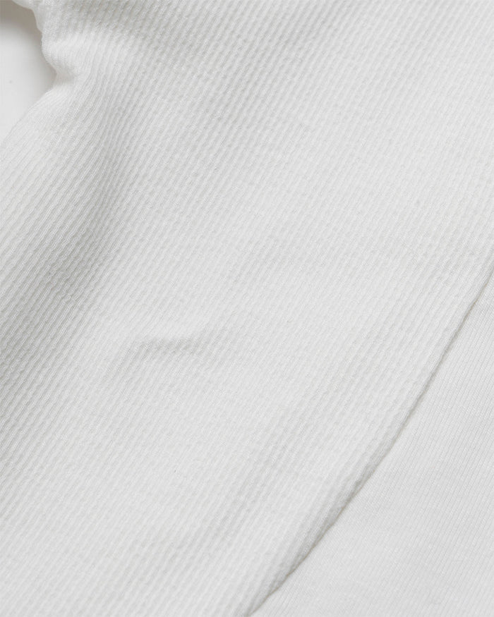 RUN CLUB TEE WHITE - white fitted sport tee, detail close-up - Cold Culture