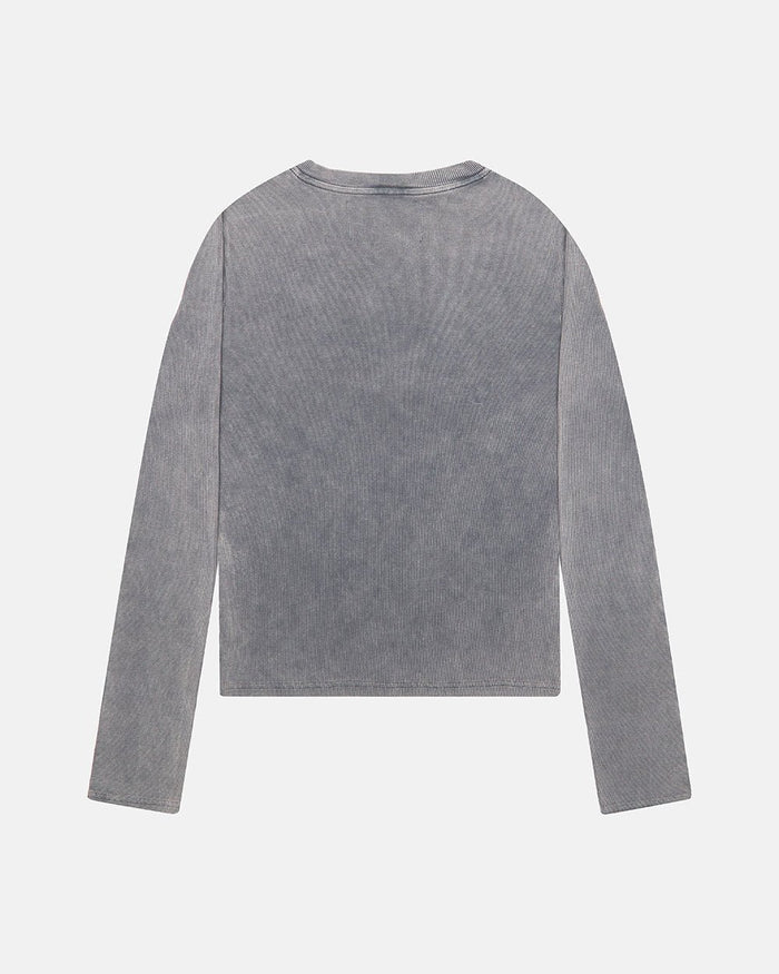 SAINTLESS LONGSLEEVE GREY - grey graphic print longsleeve tee, back view - Cold Culture
