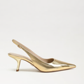 Sam Edelman Bianka Slingback Pump in Amber Gold Leather