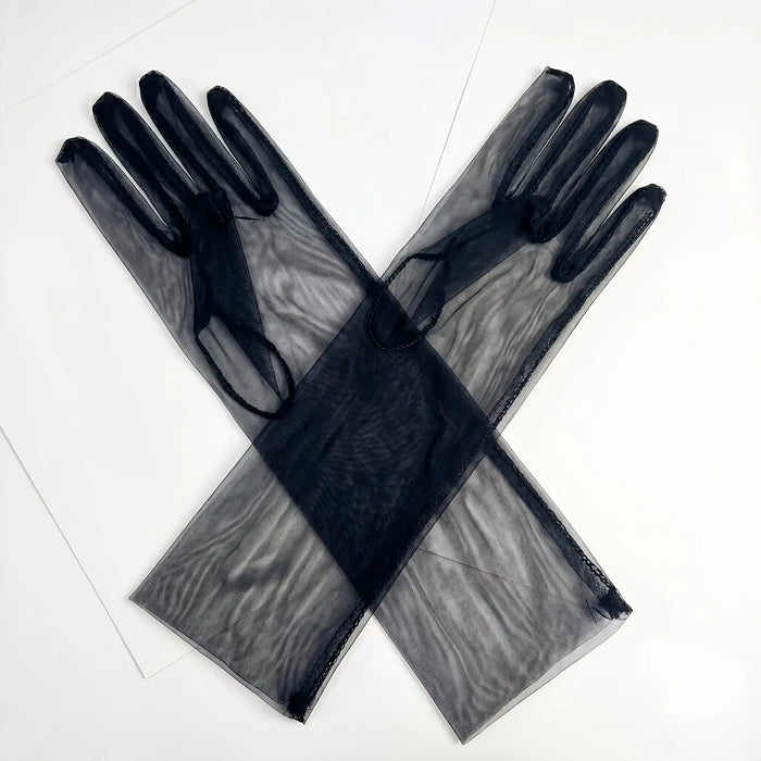 Sheer Tulle Long Gloves For Wedding Prom Bridal GL001 SHEER FAIRY