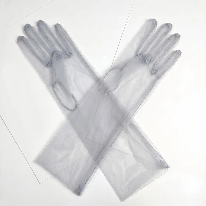 Sheer Tulle Long Gloves For Wedding Prom Bridal GL001 SHEER FAIRY