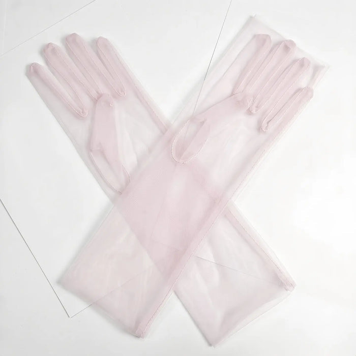 Sheer Tulle Long Gloves For Wedding Prom Bridal GL001 SHEER FAIRY