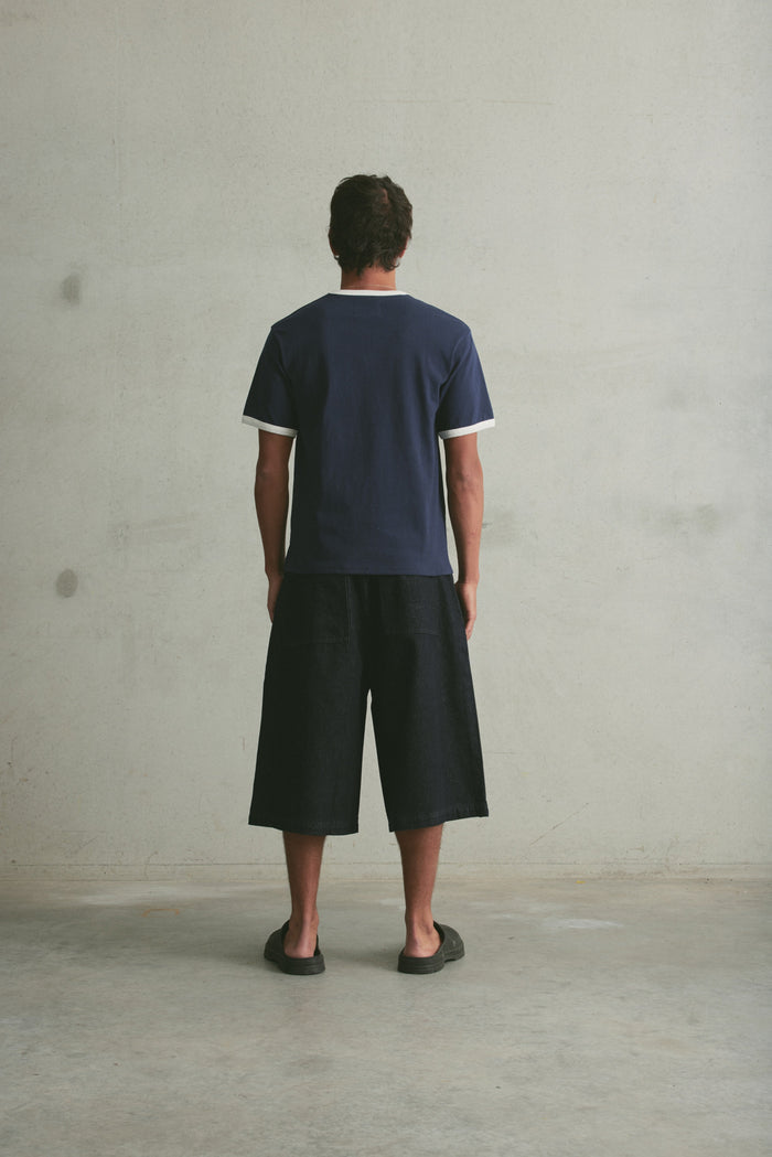 Shrunken Ringer Tee | Navy