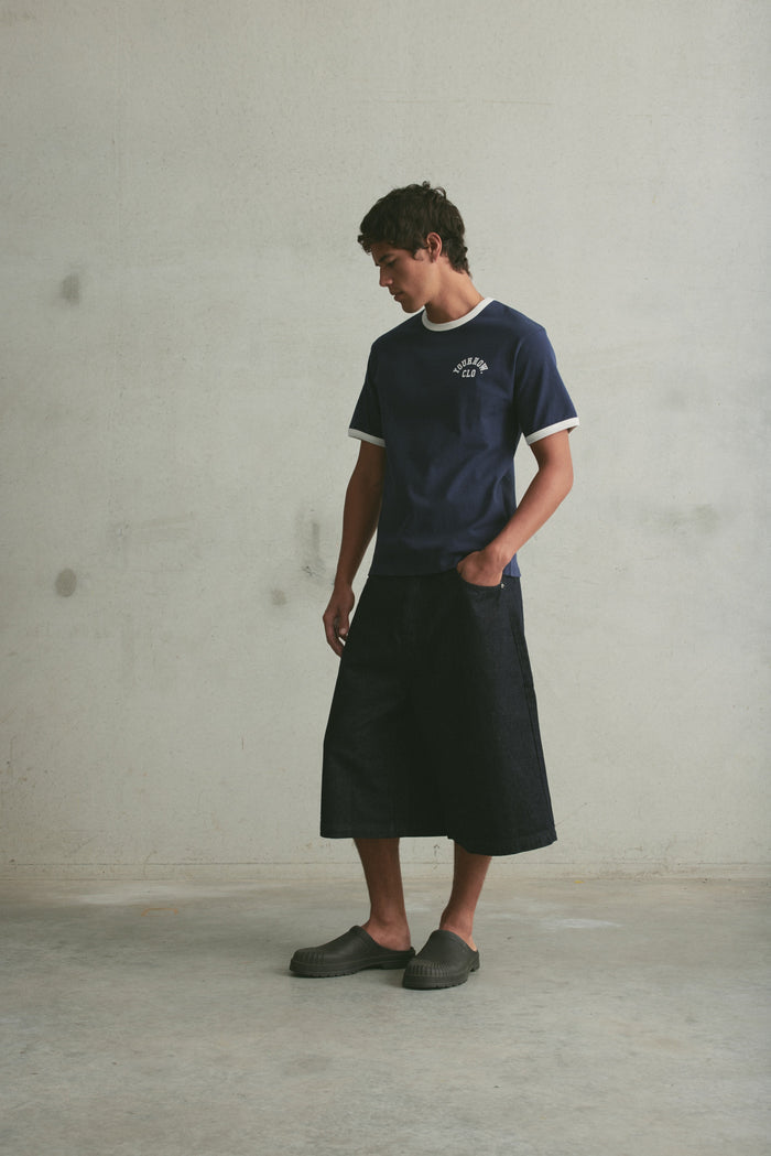 Shrunken Ringer Tee | Navy