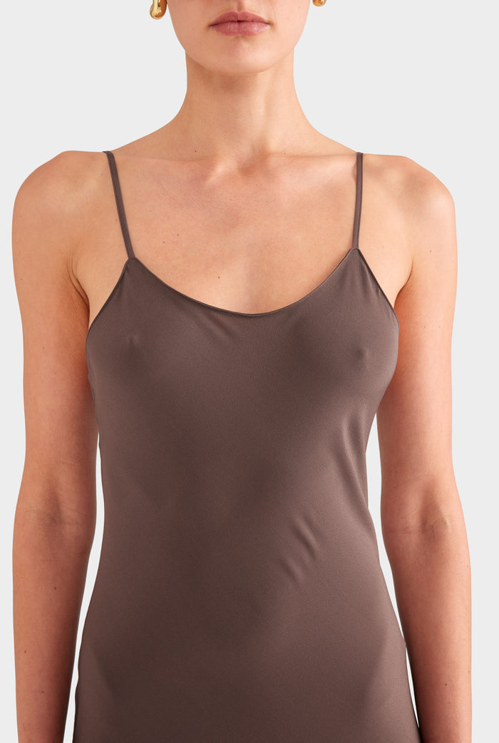 Silk Slip Dress - Chocolate