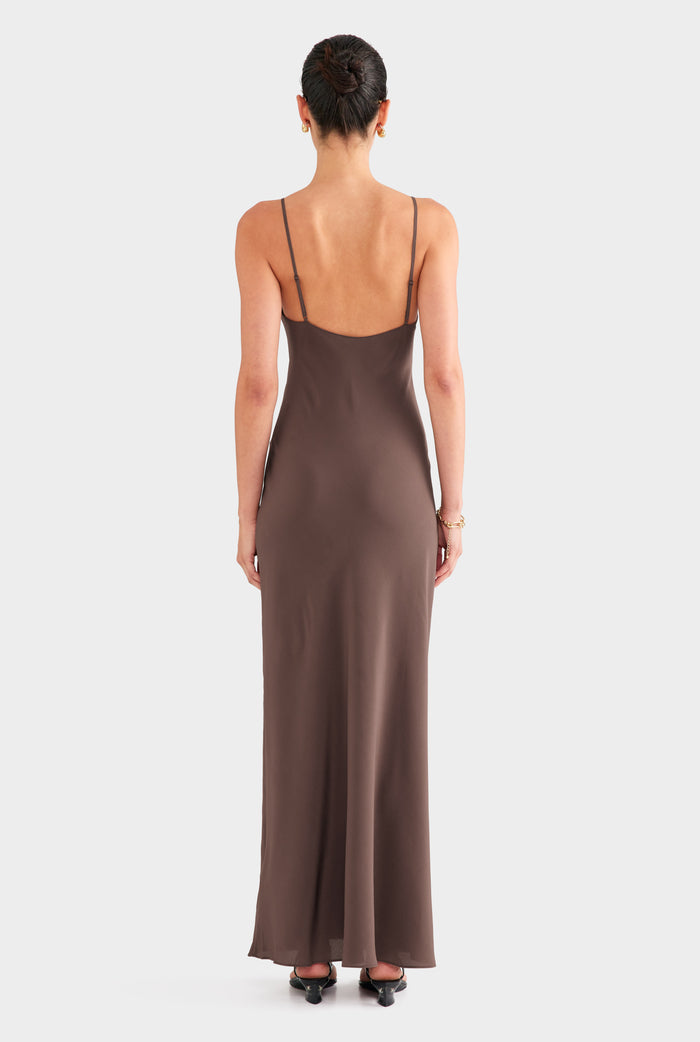 Silk Slip Dress - Chocolate