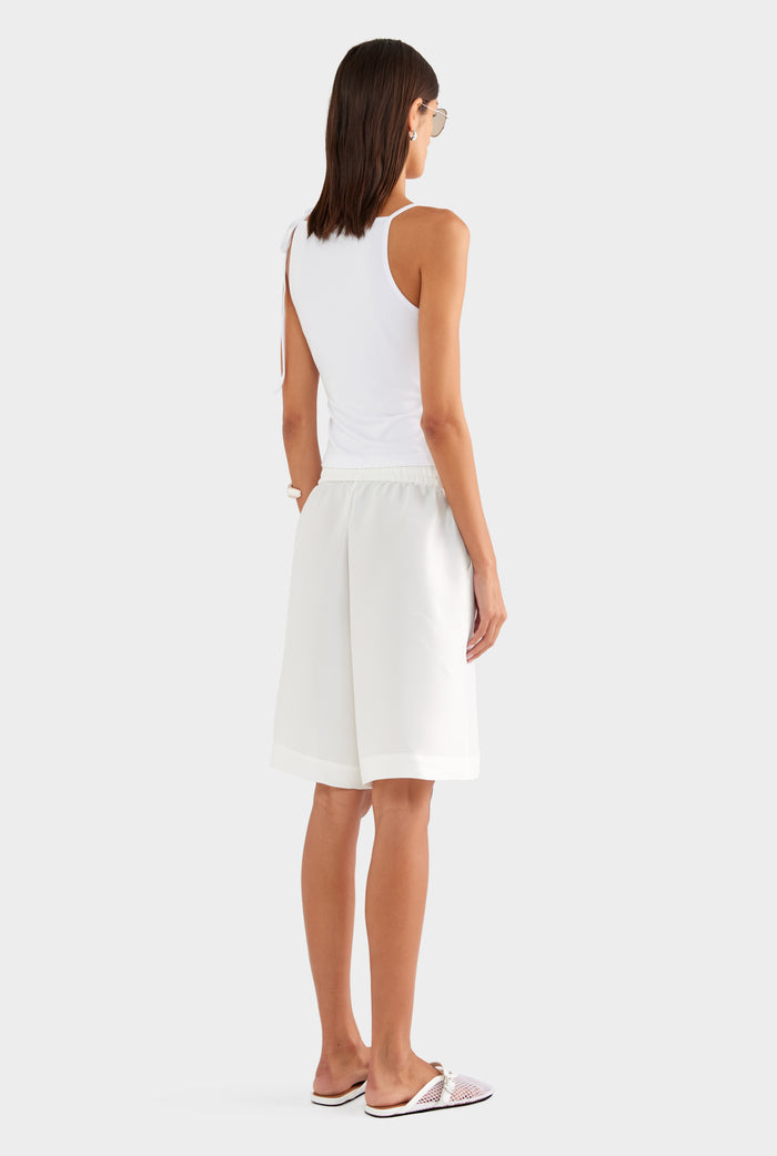 Silk Slub Bermuda Short - Off White - XS