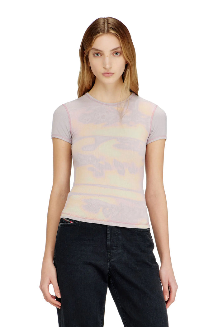 Slim jersey top with graphic print