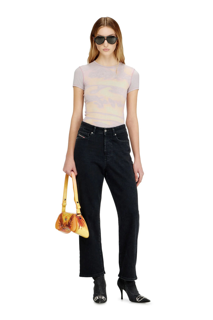 Slim jersey top with graphic print