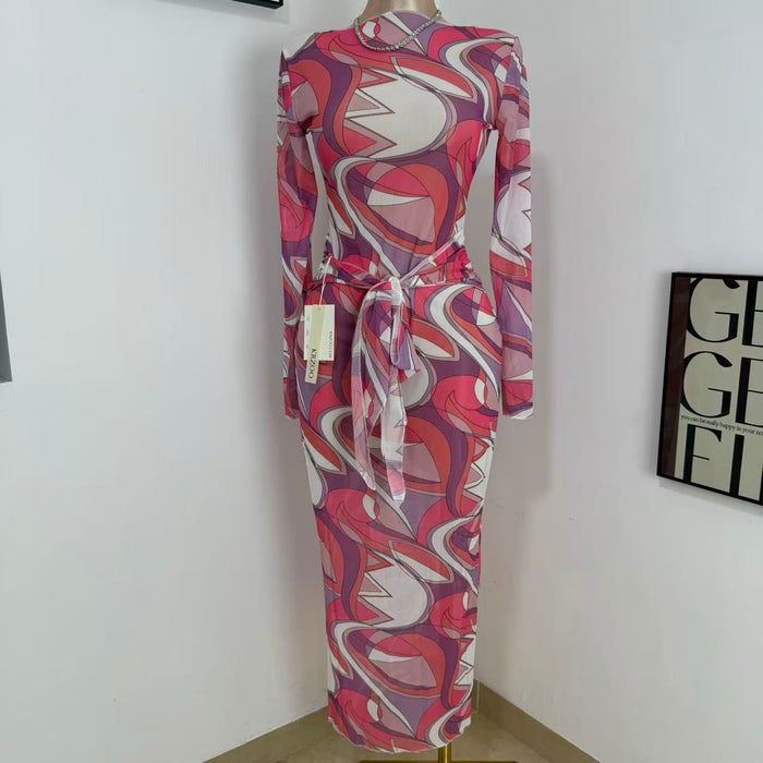 Slimming Body-Hugging Mesh Dress