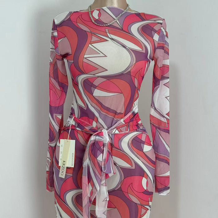 Slimming Body-Hugging Mesh Dress