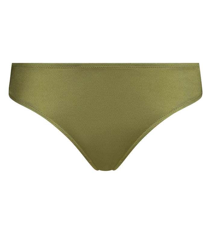 Slip femme en microfibre satinée Vert Kaki Silk Radiance