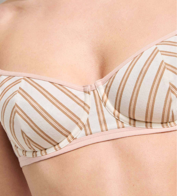Soutien-gorge corbeille à armatures crème rose Dim x Ines de la Fressange