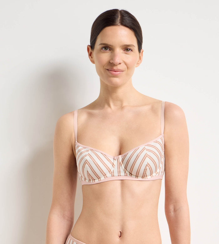 Soutien-gorge corbeille à armatures crème rose Dim x Ines de la Fressange