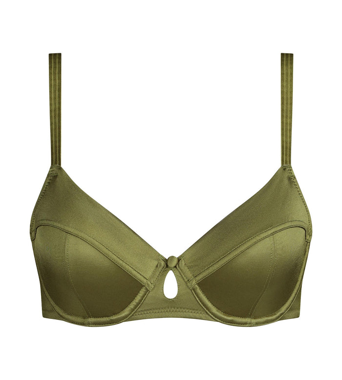 Soutien-gorge corbeille à armatures Vert Kaki Silk Radiance