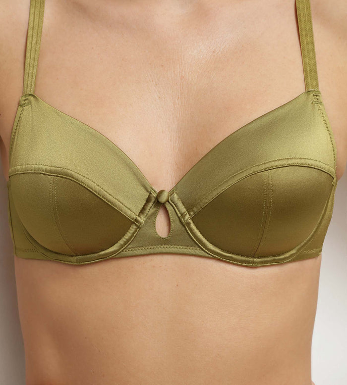 Soutien-gorge corbeille à armatures Vert Kaki Silk Radiance
