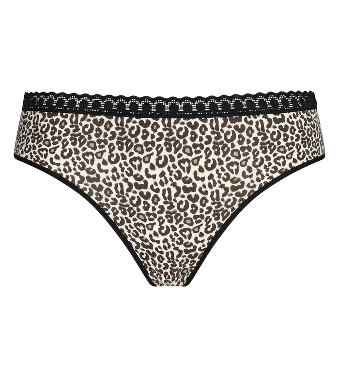 String en microfibre et dentelle léopard Daily Micro