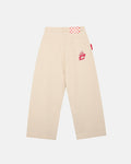 STRIPE FADE PANTS WHITE - white striped pants, back view - Cold Culture