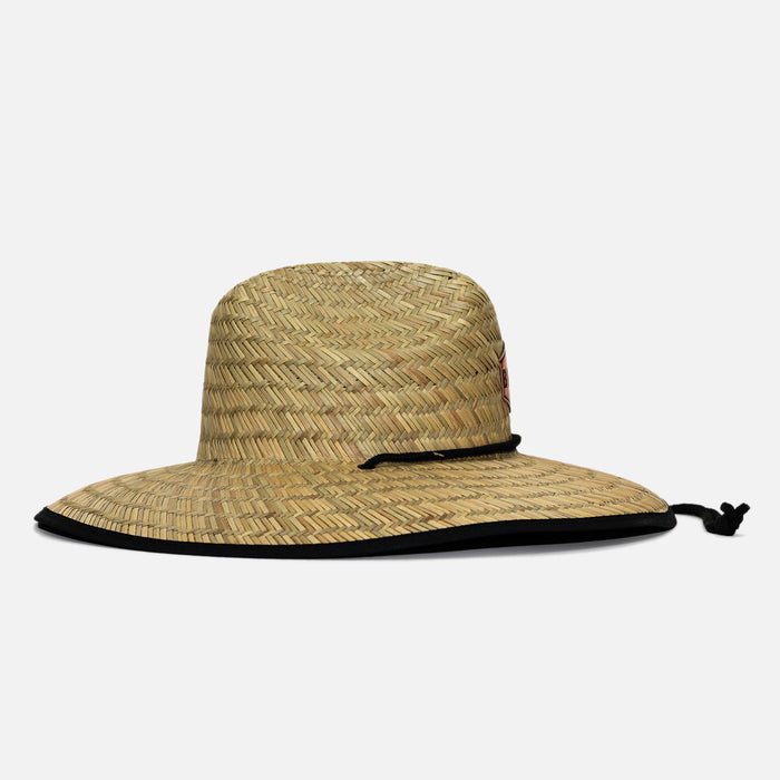 Side view of wide brim workers sun hat with BRUNT logo