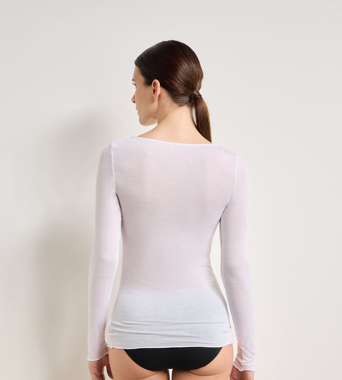 T-shirt col rond blanc Thermal Light