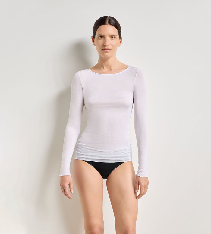 T-shirt col rond blanc Thermal Light