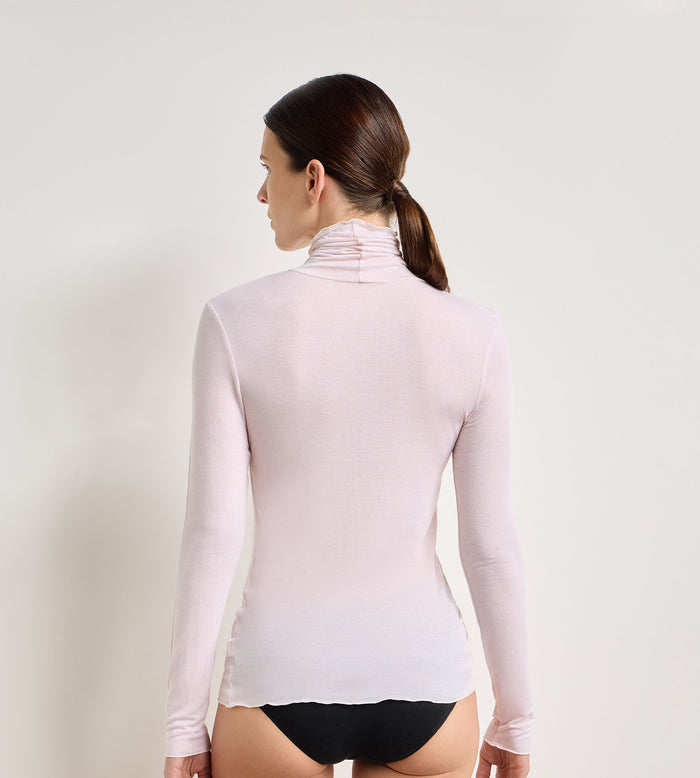 T-shirt col rond rose doux Thermal Light