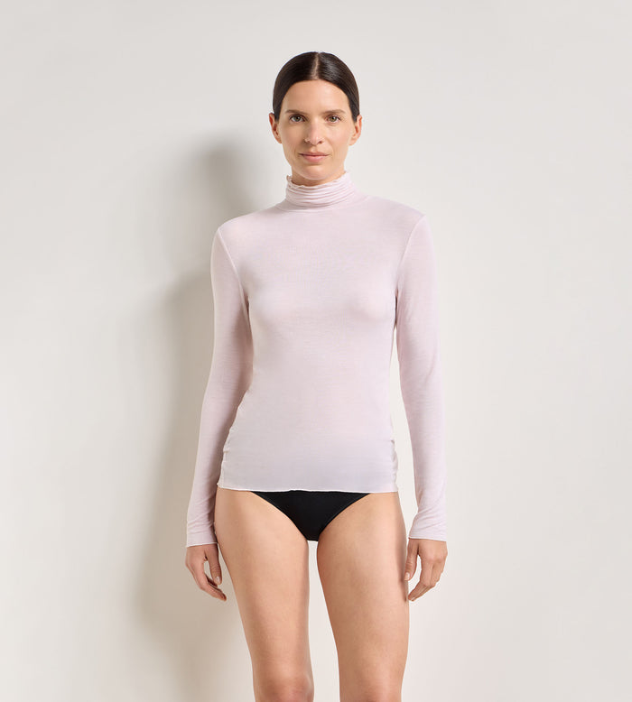 T-shirt col rond rose doux Thermal Light