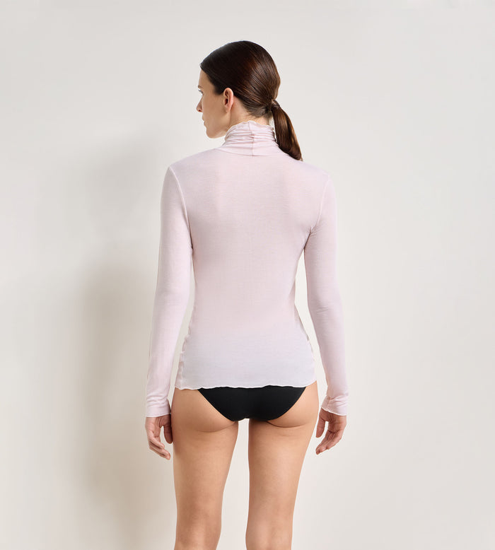 T-shirt col rond rose doux Thermal Light