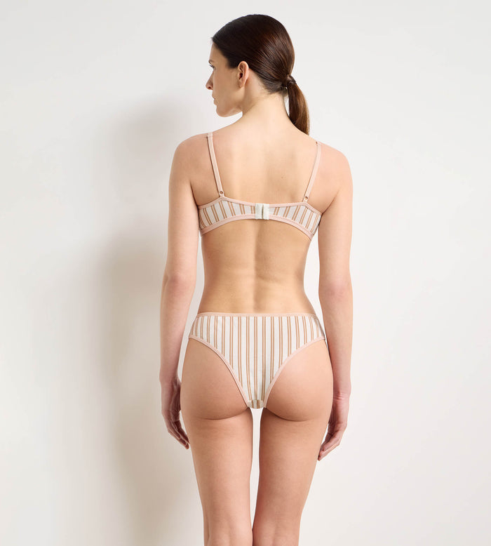 Tanga imprimé crème rose Dim x Ines de la Fressange