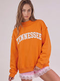 Tennessee Embroidered Sweatshirt in Orange