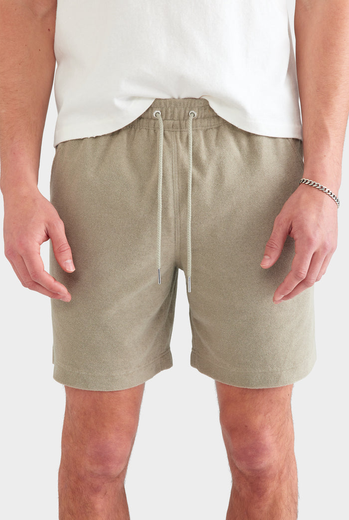 Terry Lounge Short - Olive Taupe