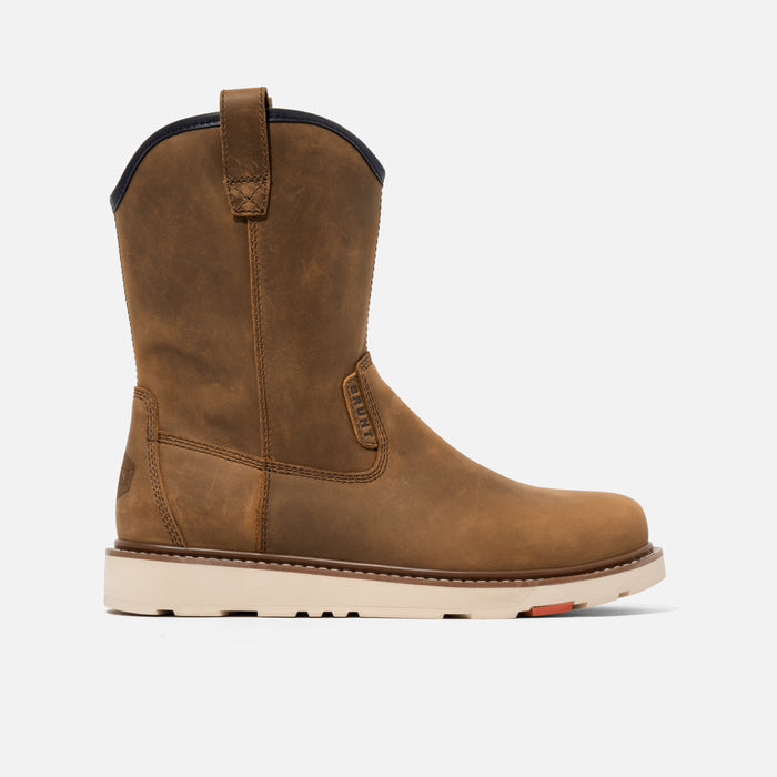 Right side of the BRUNT 9 inch water-resistant unlined composite toe roper bolduc work boot in brown