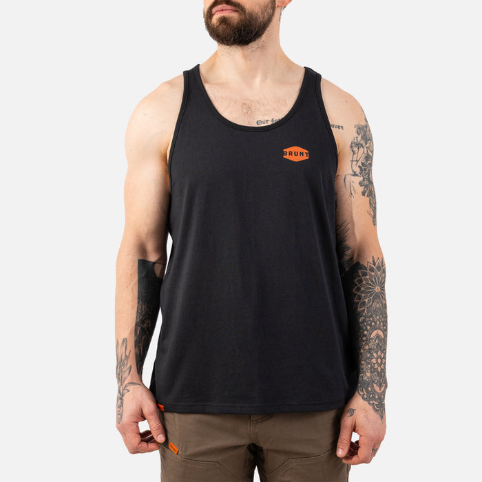 View 1 front of the BRUNT comfortable work tank top in black