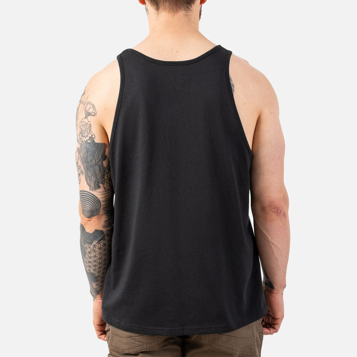 Back of the BRUNT comfortable work tank top in black